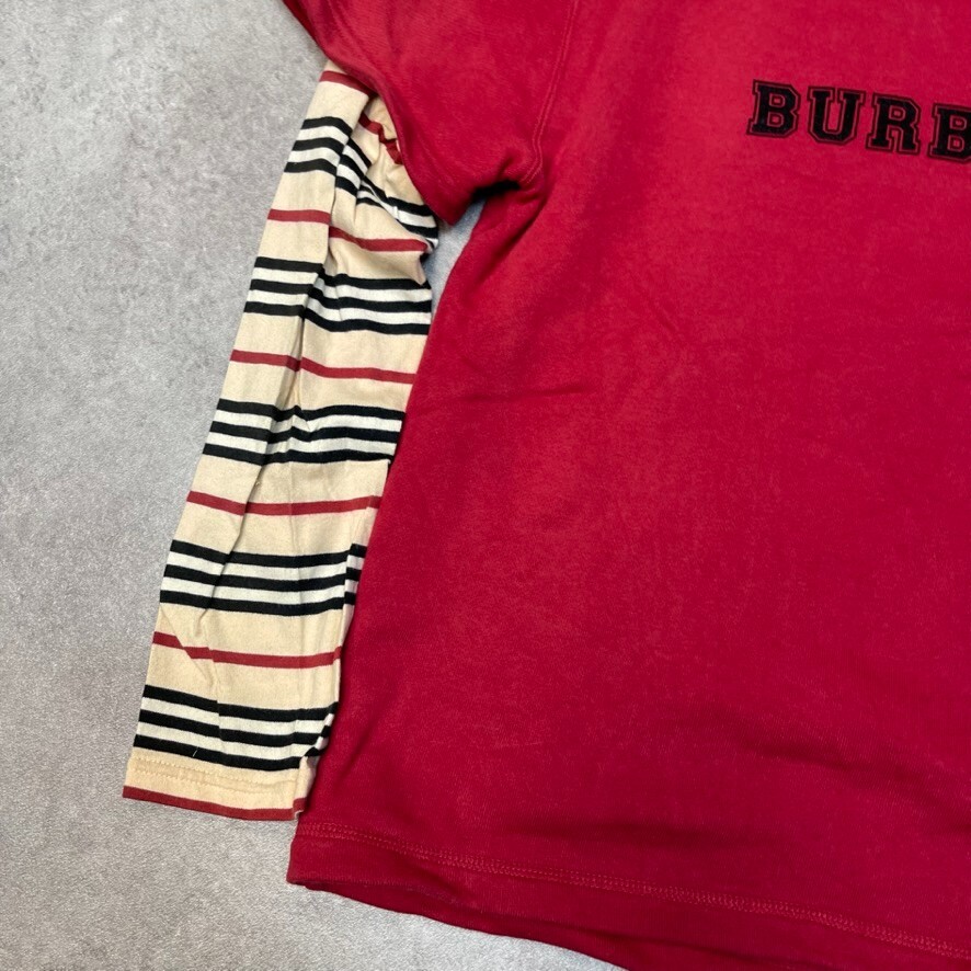 Burberry London Sweatshirt Womens Y2K Embroidered Jumper, Red, Medium image 6