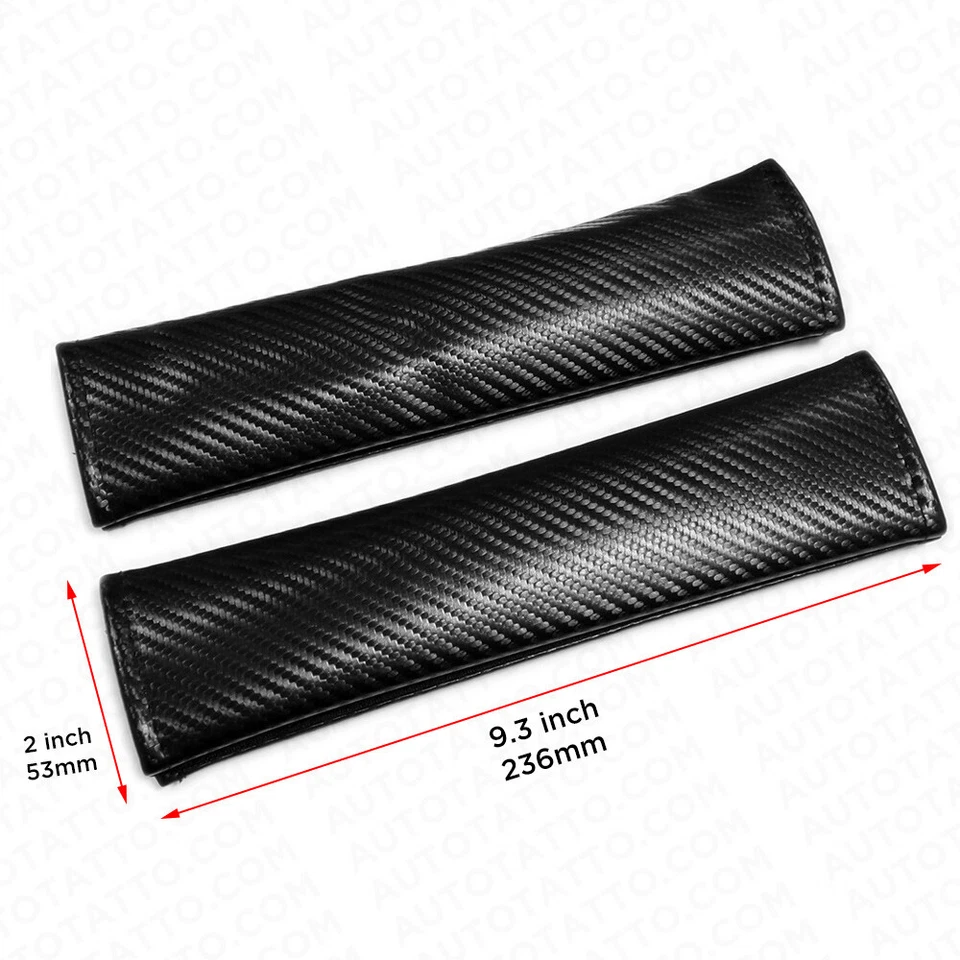 Universal Sport Carbon Seat Belt Cover Safety Shoulder Strap Cushion Pad Harness - Image 2 of 4