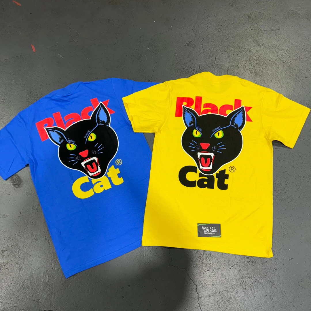 Tee shirt chat noir Supreme (SS24) (jaune, royal)