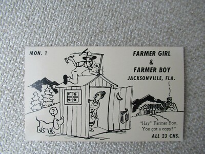 1973 Citizen's Band CB Farmer girl farmer boy Jacksonville post card 