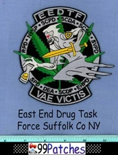 EEDTF NEW YORK DRUG TASK FORCE DEA Federal State Police Patch DEATH SKULL 5C