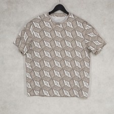 AX Armani Exchange Men Regular Short Sleeve T-Shirt Beige Size L