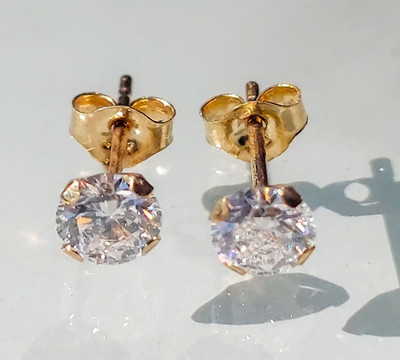 0,50 Karat schwere Diamant Ohrringe - 10K Gold   Diamant Ohrstecker  