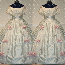 Vintage Wedding Dresses 1960s Bow Lace Victorian Short Sleeves Bridal Gowns