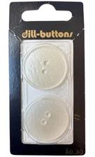 Buttons Ivory Pearlescent 1" Round 2-Hole 2-Pack 25MM Vintage Dill 77 Germany