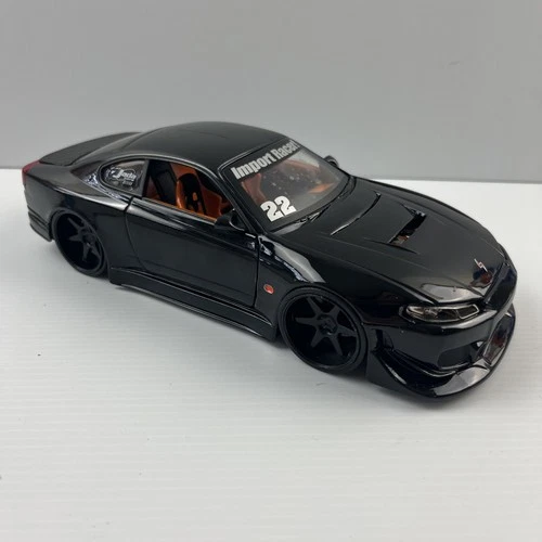 JADA TOYS 2002 Nissan Silvia S15 Black 1:24 Scale Import Racer Black RARE