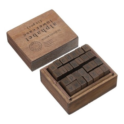 PATIKIL Holzstempel Set A-Z mit Fragezeichen und Box, 26 Stück für DIY