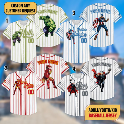 Personalized Marvel Superhero Baseball Jersey Marvels Avengers Jersey Team Disne
