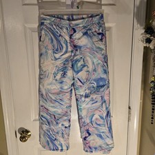 The Childrens Place Snow Pants Girls Blue  Pink Tie Dye Insulated - Size 8