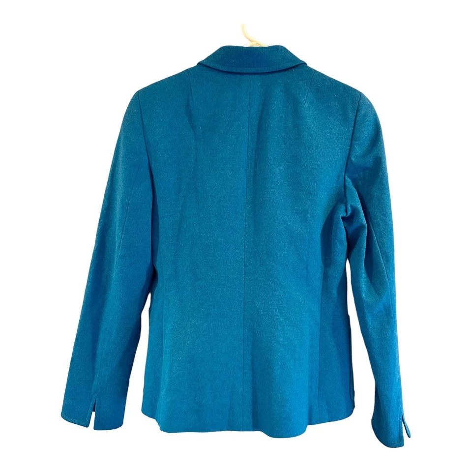 Akris Punto Wool Angora Two Button Blazer Womens Size 6 Blue Long Sleeve READ - Image 2 of 4