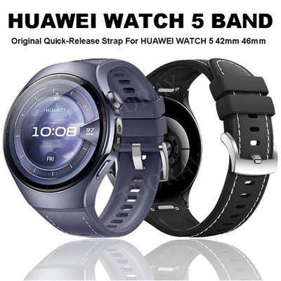 Für Huawei Watch 5 42mm | 5 46mm Silikon Leder Armband Uhrenarmband Ersatz Strap
