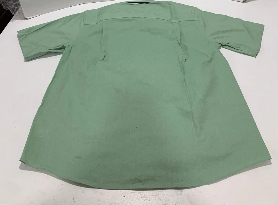 Camisa Cutter & Buck para hombre talla grande manga corta verde menta/blanco nueva con etiquetas Foto 3 de 4