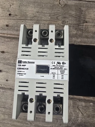 120 Amp Contactor C25HNE3120 Eaton / Cutler Hammer • 3 Pole • 120 V Volt Coil 