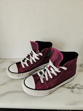 Converse Chuck Taylor All Star High Top Youth Size 3 Purple Black Sparkle