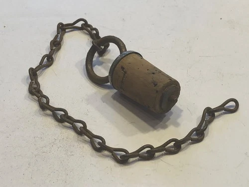 Original Complete Civil War Era Cork Canteen Stopper W/ Chain (.788”)