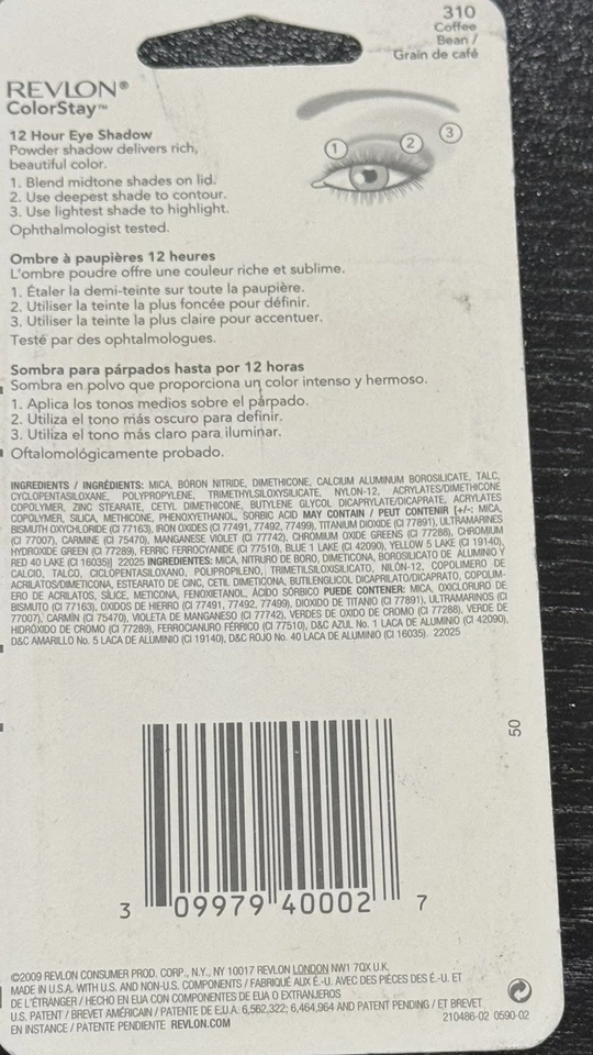 2 Pack REVLON Colorstay 12 Hour Eye Shadow quad 310 COFFEE BEAN READ DESCRIP - Image 3 of 3
