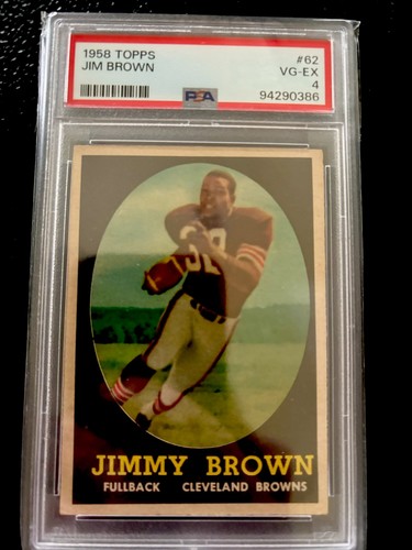 Topps 1958 NFL Entire 132 Card Set. Jim Brown Rookie Card (#62), PSA Grade “4” 