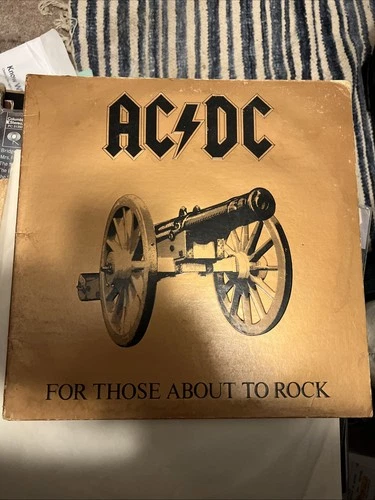 AC/DC For Those About To Rock LP VG 1981 Atlantic SD11111 Cannon Cover