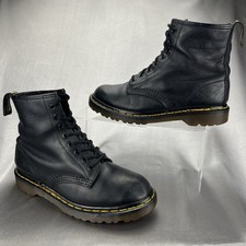 Vtg Dr. Martens Combat Black Leather Boots Made In England  UK 6 / US 7 / EU 39