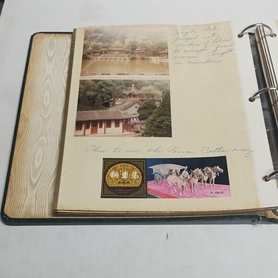 1985 China Travel Scrapbook Photo Album 45 Photos 60 Postcards Journal Ephemera