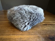 Vintage Gray Fuzzy Winter Hat Soft Pile Est. 1940s 1950s Era