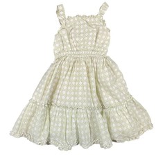 Janie and Jack Checked Ruffle Dress Girl's Size 7 Smocked Casual Party