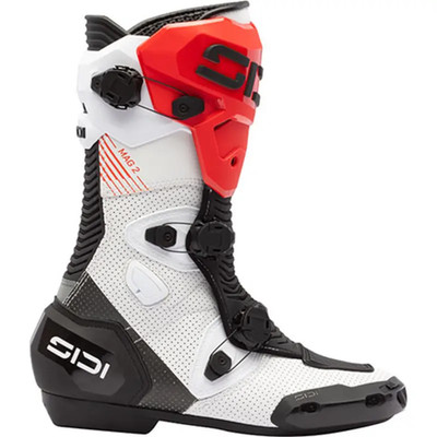 Sidi ''Mag-2 Air'' Motorradstiefel in Größe 45, Schwarz-Weiß-Rot