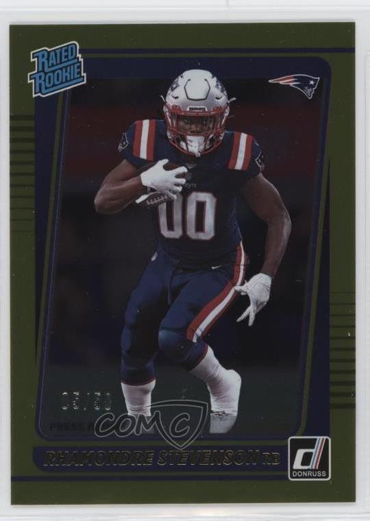 2021 Donruss Rated Press Proof Gold 5/50 Rhamondre Stevenson #286 Rookie RC n0c