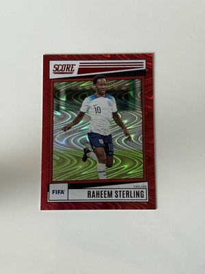 Raheem Sterling Numbered 60/65 Score FIFA England WM 2022-23 Panini Red Wave