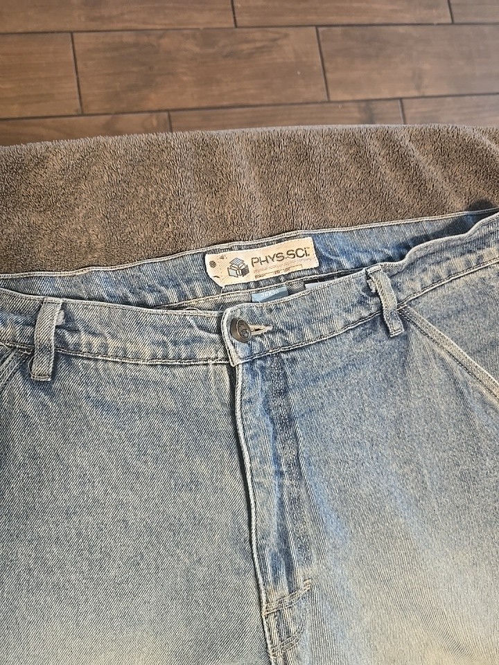 Phys Sci Vtg Carpenter Jeans Men Wide Leg Baggy Denim Pants Utility 36x30 Y2K