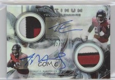 2015 Topps Platinum 2/25 Tevin Coleman Justin Hardy #DADP-CH Dual Patch Auto 8p8