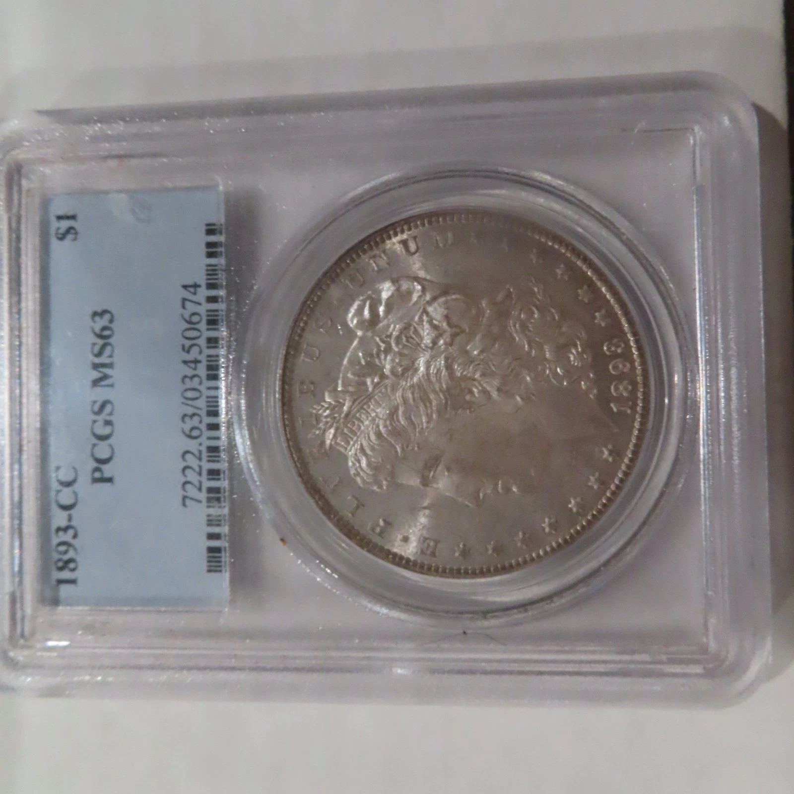 morgan silver dollars us coins graded ms63 1893-CC