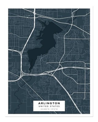 Modern Arlington Map Wall Art Poster - Urban Design Premium Quality
