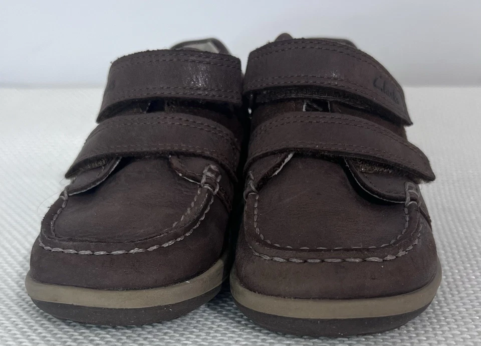 Clarks First Shoes Softly Doc Toddler Boys Ankle Boots US 7W EU 23 Leather Brown - Image 2 of 4