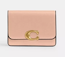 NWT Coach Smooth Cream Leather Flap Front BANDIT CARD CASE WALLET Exterior Slots