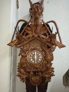 vintage xxl 85 cm original cuckoo clock black forest regula with 3 deer 8 day