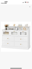 New in box 7 DRAWER DRESSER FOR BEDROOM , MODERN WOODEN STORAGE CABINET WITH 3D