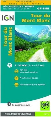 Tour du Mont Blanc 1:50 000 | (Land-)Karte | Französisch | 2018 | IGN Frankreich