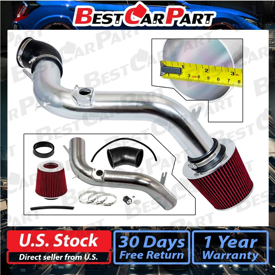 Sistema de carreras de admisión de aire frío BCP ROJO 03-08 Mazda 6 Mazda6 3,0 L V6 + filtro Foto 2 de 4