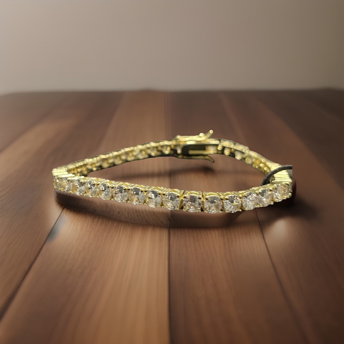 Julie West Tennis Bracelet Cubic Zirconia Yellow Gold Plated 7” | eBay