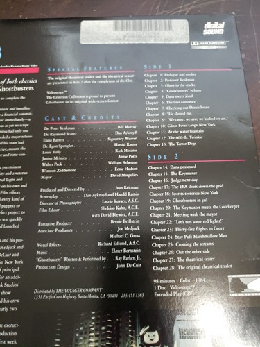 Laserdisc Ghostbusters Criterion Collection #75A Bill Murray Cult Classic Y4 - Picture 8 of 15