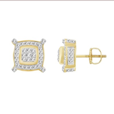 Damen Ohrringe 0,25ct runder natürlicher Diamant 10k Gelbgold