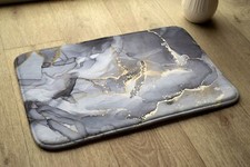 Non-Slip Bathroom Soft Rug Absorbent Bath Mat - 90x60 cm - Grey marble