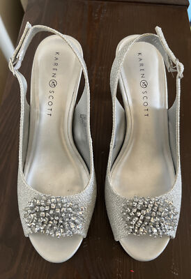 KAREN SCOTT SCHUHE DOMMA SILV3R MIT ABSATZ GRÖSSE US: 8 1/2 - EUR: 40