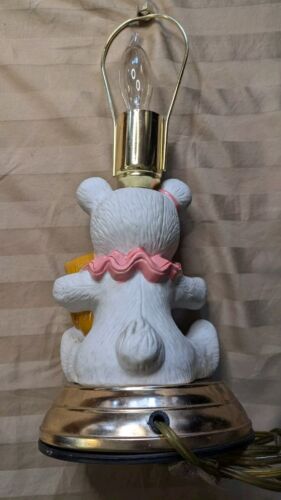 Ceramic Girl Nursery Lamp Little Bear Pink Bow Tie Works Teddy Bear - Picture 3 of 5