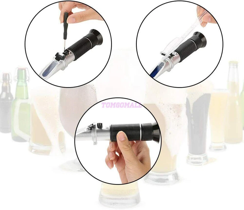 Brix Refraktometer für Bier, Wein und Fruchtsaft,1.000-1.130 SG und Brix 0-32% - Bild 3 von 4