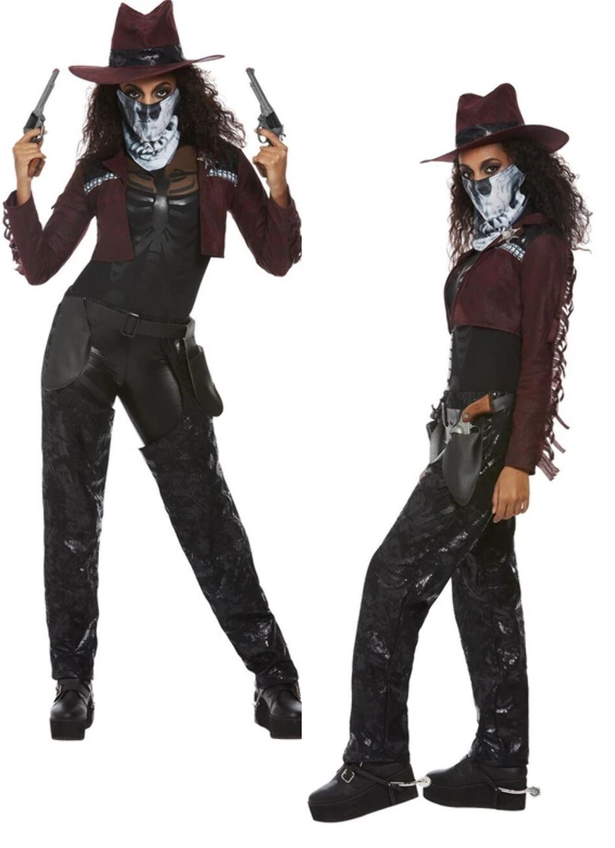 Deluxe Dark Spirit Western Cowgirl Costume Donna Halloween Vestito