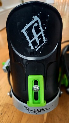 Vintage FORUM ATF Snowboard Bindings Size M-L. Very rare Black, Green, Silver. 