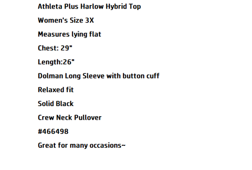 Athleta Plus Harlow Hybrid Crewneck Top Dolman Long Sleeve Black Size 3X - Picture 4 of 7