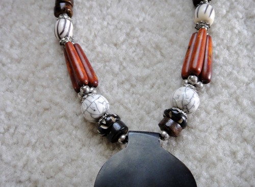 NEW Ethnic Authentic African Bone Trade Bead Necklace Pendant Tribal Folk Art - 第 10/10 張圖片
